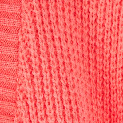 Girls coral pink knitted cardigan